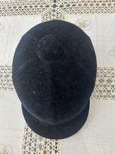 Casque d’équitation velours synthétique noir taille 60 adulte
