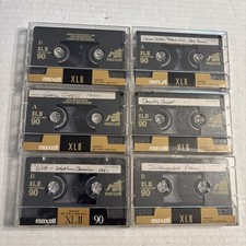 Lot of 6 Maxell XLII 90 Cassette Tapes Type II High Bias Used Sold As Blanks