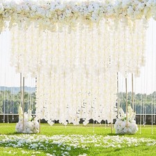 40PCS Artificial Wisteria Hanging Flowers, 3.3Ft Artificial Wisteria Garland,...