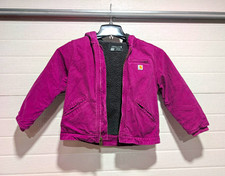Carhartt Kids Hooded Full Zip Sherpa Lined Jacket Purple Unisex 5-6Y