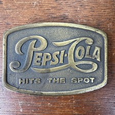 Vintage Pepsi-Cola Hits The Spot Belt Buckle 3 1/2 X 2 1/2 3.5 Ounce Brass