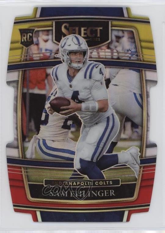 2021 Panini Select Concourse Red & Yellow Prizm Die-Cut Sam Ehlinger #98 10y3