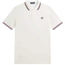 Fred Perry M3600 Twin Tipped Polo Shirt - Snow White
