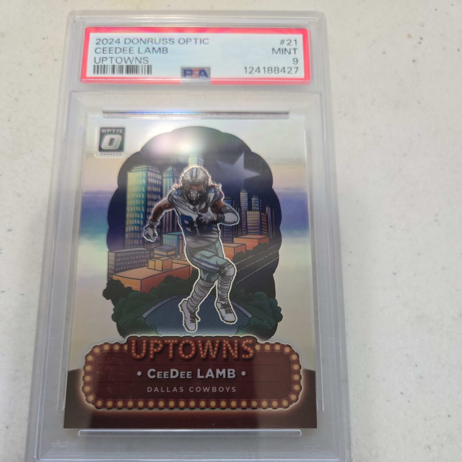 🔥🔥🔥2024 PANINI DONRUSS OPTIC UPTOWNS #21 CEEDEE LAMB PSA 9🔥🔥🔥