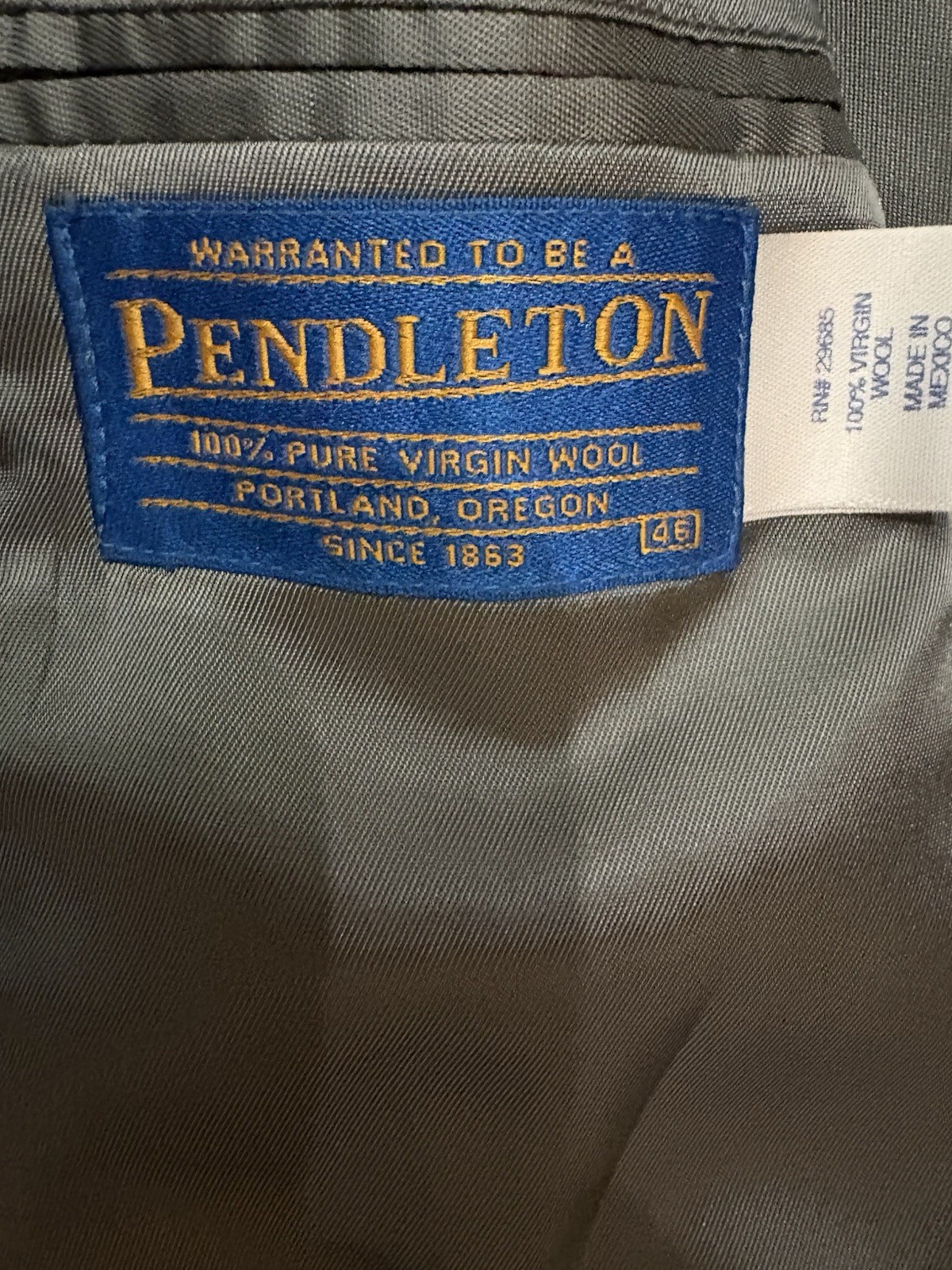 Virgin Pendleton Virgin Wool Jacket Men’s Size 46… - image 3