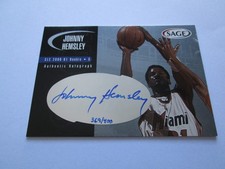 JOHNNY HEMSLEY 2000 SAGE SILVER AUTOGRAPH ROOKIE BASKETBALL CARD #369/400. rookie card picture