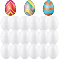 50Pcs Reusable White Plastic Eggs for Easter Craft Projects and Decoration