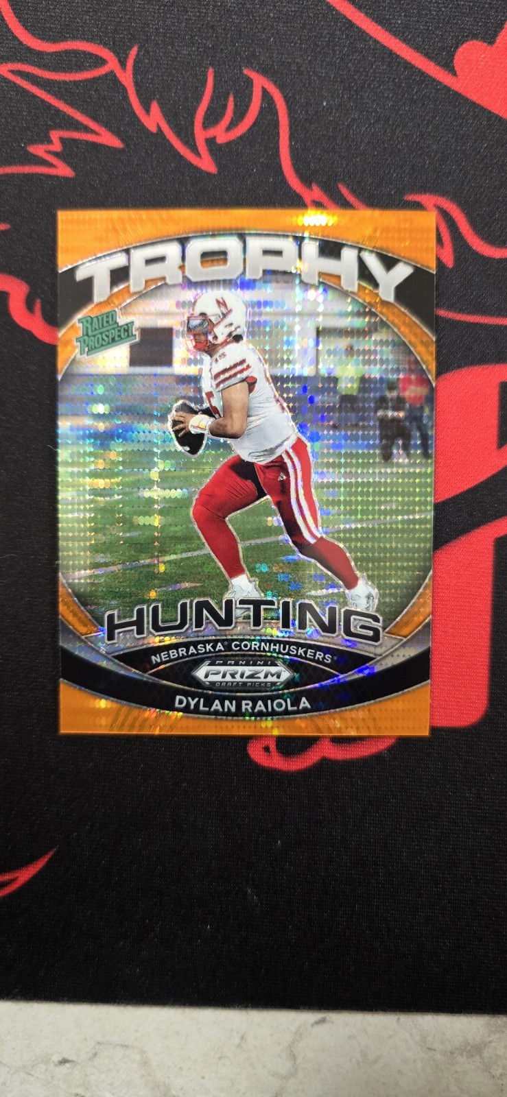 2024 Panini Prizm Draft Picks Dylan Raiola #TH-DRA Orange Pulsar 13/49 (RC)