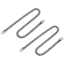 Iron Flat Chain Straps, 24" 2Pcs Handbag Chains Purse Straps Replacement, Black