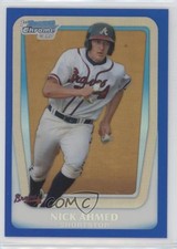 2011 Bowman Draft Chrome Prospects Blue Refractor /199 Nick Ahmed #BDPP75 07b3