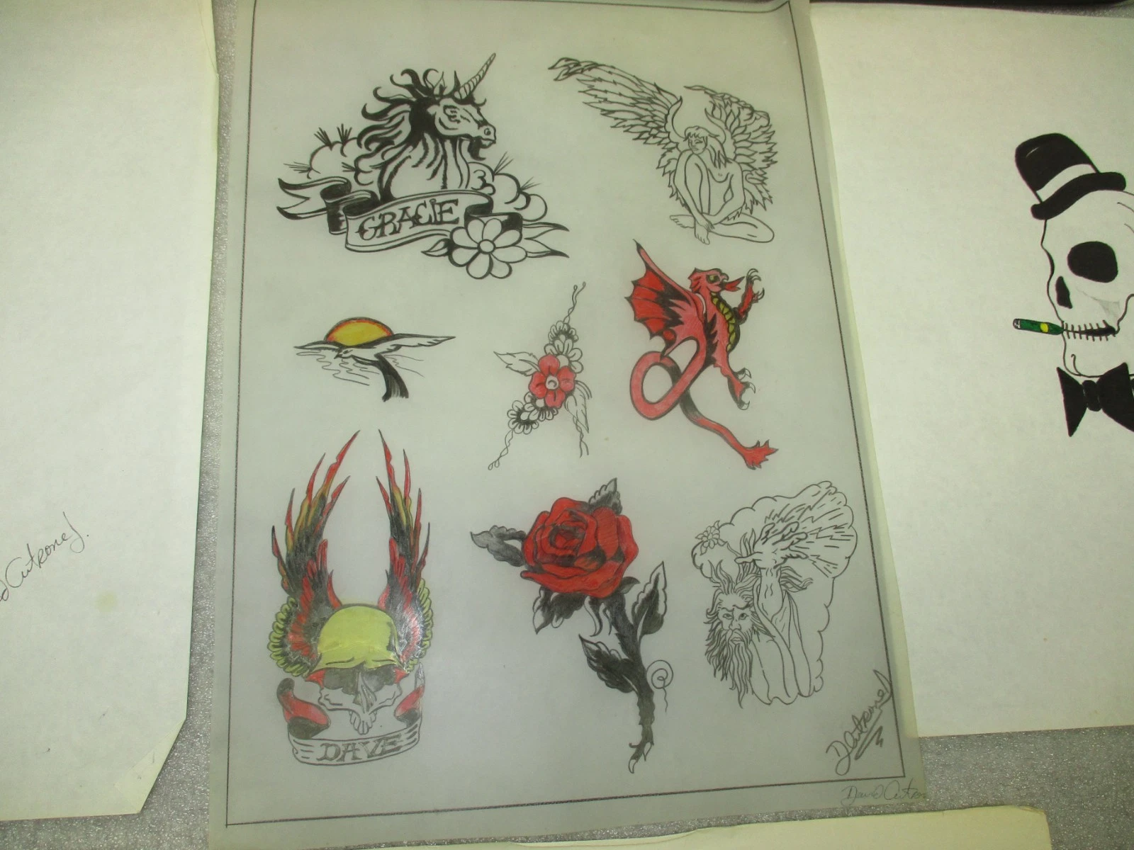 VINTAGE TATTOO FLASH 1980'S FROM BROOKLYN BASED ARTIST DAVID CUTRONE - product detail image 3