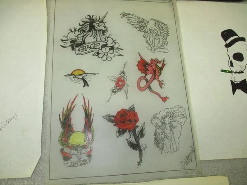 VINTAGE TATTOO FLASH 1980'S FROM BROOKLYN BASED ARTIST DAVID CUTRONE image 3