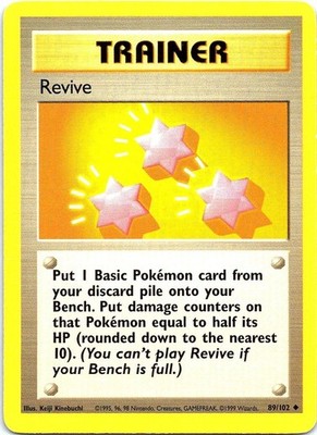 Revive 89/102 Uncommon Base Set Unlimited Pokemon Near Mint