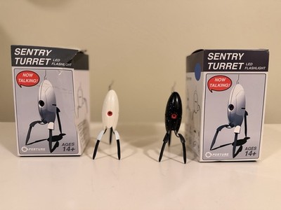 ThinkGeek Portal 2 Sentry Turret LED Flashlight White and Starfield Colors Lot