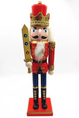 Christmas Nutcracker the Swordsman. Wizardi Classic Wooden Festive Decoration...