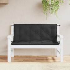 Garden Bench Cushions 2pcs Black 120x50x7cm Oxford Fabric Waterproof