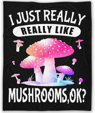 Mushroom Blanket Gift for Girls Boys-40X50 Inches Soft Flannel Blanket Mushroom
