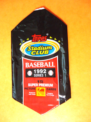 1992 Topps Stadium Club Baseball card wrapper - Series 1 - MLB
