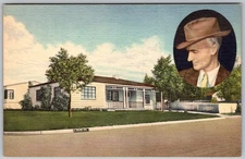 Vtg Linen Postcard Ernie Pyle Branch Library Albuquerque, NM 1940s
