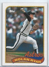 1989 Topps #530 Nolan Ryan, pitcher, Houston Astros, Hall of Fame, EXMT-NM
