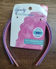 NOS Goody Ouchless Flex Headband 2 Ct No Squeeze Fit Pink Purple Z28