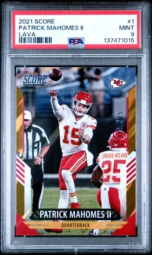 Patrick Mahomes II 2021 Panini Score #1 Lava PSA 9 #/575 CHIEFS
