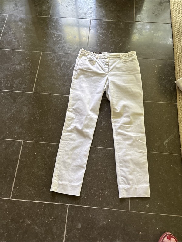 Loro Piana white  Zipper Pocket Trousers Pants Made in Italy
