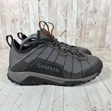 Simms Flyweight Wading Shoes Mens 10 Steel Grey Vibram Idrogrip Fishing Low Top