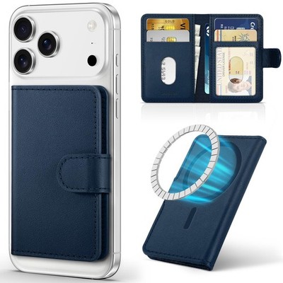 SHIELDON Genuine Leather Strong 2.64'' (W) x 4.13'' (H) x 0.35'' (D), Navy Blue 