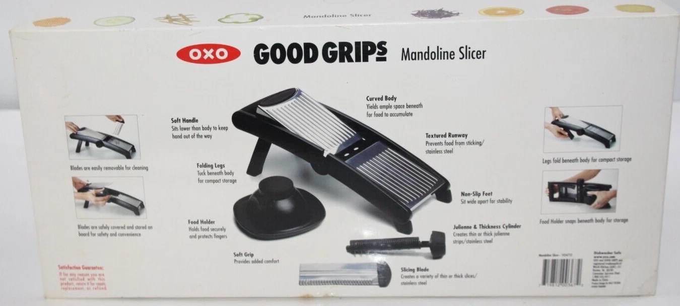 OXO Good Grips Mandoline Slicer Model 1054752 -Soft Handle, Folding Legs