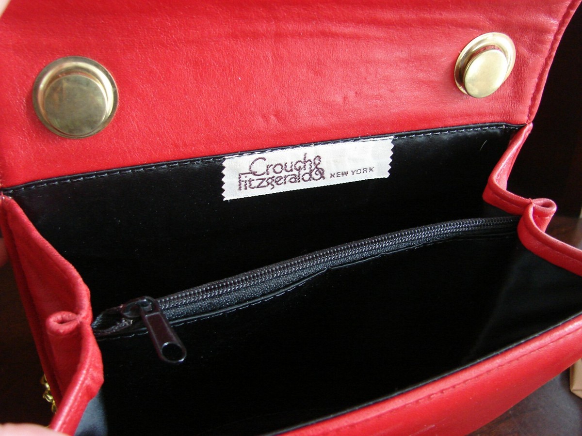 Vintage Crouch & Fitzgerald Red Quilted Purse Shoulder Bag  display picture 1