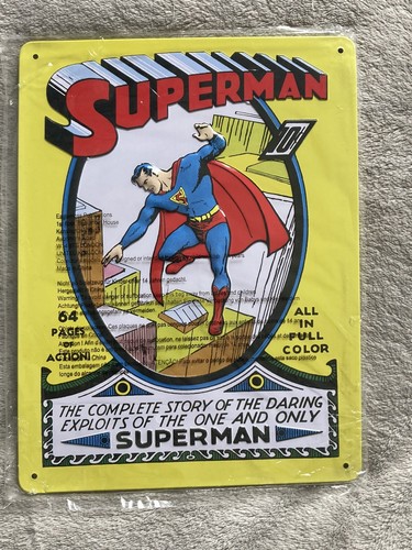 Brand new SUPERMAN #1 , 1939 Cover Retro Tin Plate Metal Sign Dc Comics Geek - Picture 3 of 5