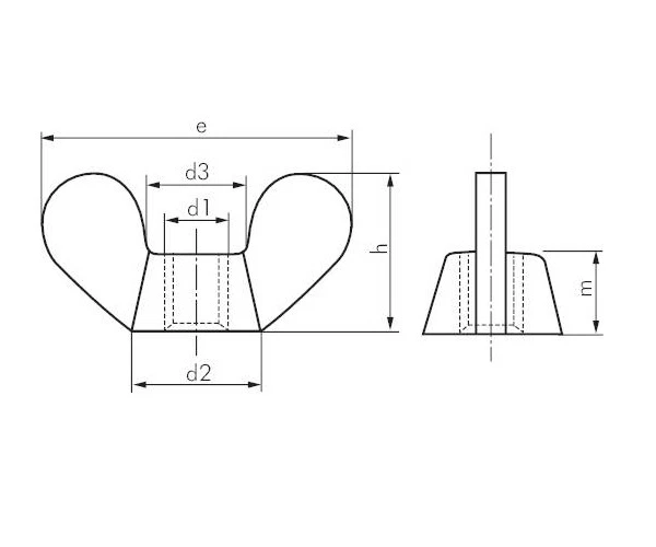 Flügelmutter DIN 315, Mutter, Schraube, verschiedene Größen, Temperguss verz. - Bild 2 von 2