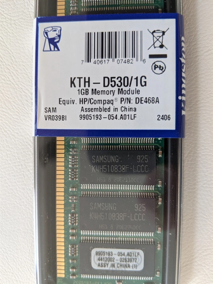 New 1GB PC-3200 DDR-400 KINGSTON KTH-D530/1G PC3200 DDR1 Memory Stick NIP Sealed - Image 4 of 4
