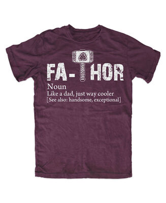 Fa-Thor T-Shirt BURGUND Vater Schaufel Waffe Alibi PAPA Superheld Papa Odin Baby