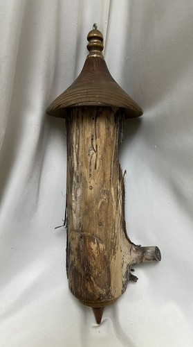 Birdhouse Wood Handmade 16.5” x 5” at Top Crown - Picture 4 of 4