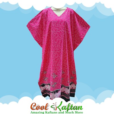 Neu Nadia 100% Baumwolle Blumen Batikdruck Kaftan Lang Beach Bademode Maxi Kleid