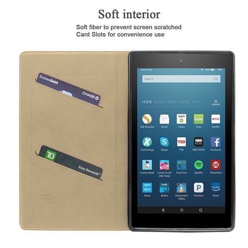 Folio Leather Cover Case Stand For Amazon All-New Fire HD 8 Tablet 8th Gen 2018 - Photo 15/37
