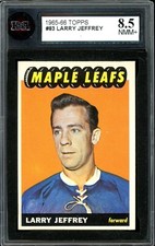 1965-66 TOPPS HOCKEY NHL #83 Larry Jeffrey KSA 8.5 NM-MINT+ Toronto Maple Leaf