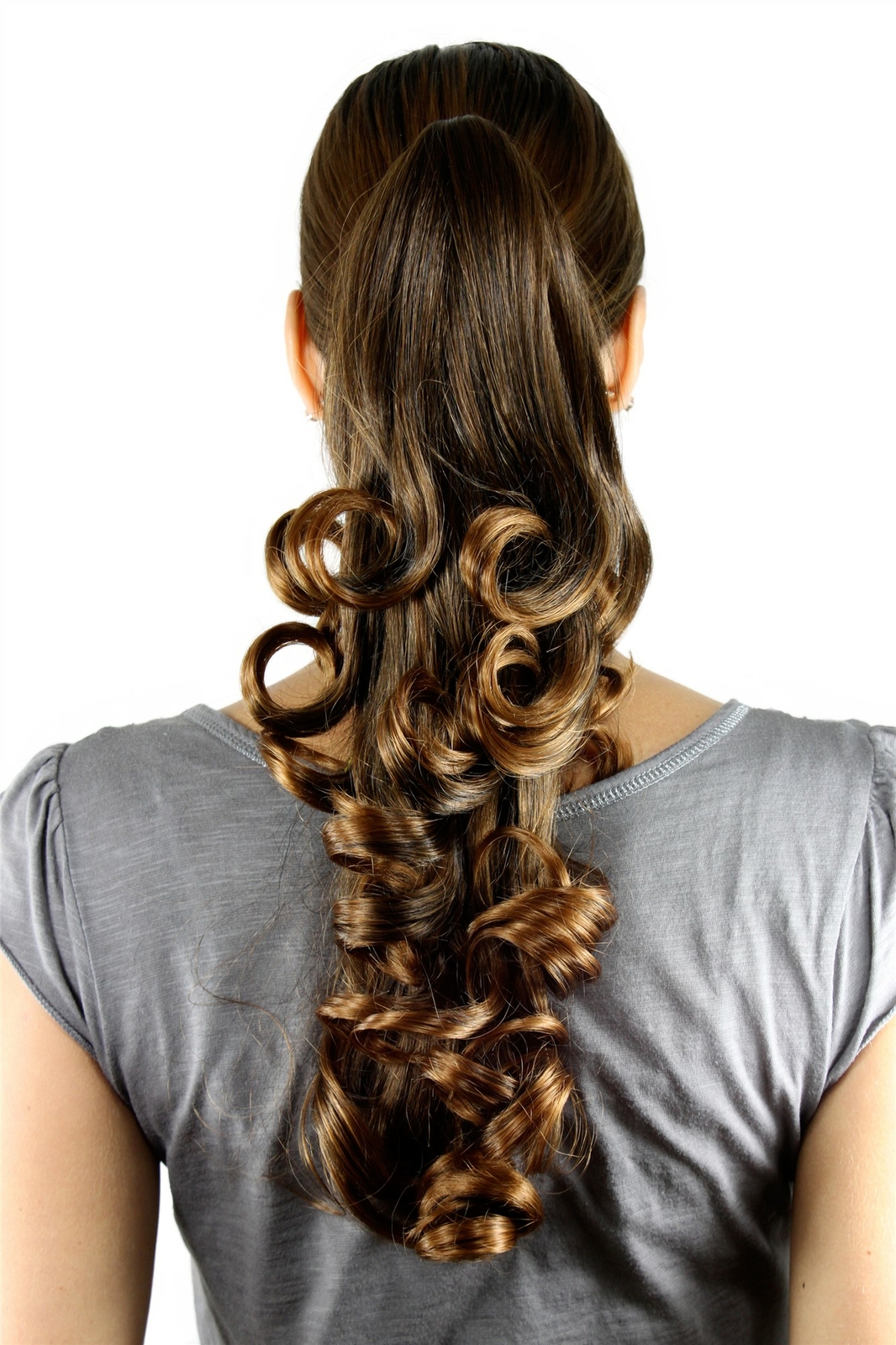 Hair Piece Braid Curly Chestnut Braun Brunette Medium Length 45cm NC19-2T30