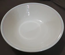 CORELLE Corning ENGLISH BREAKFAST Blue & Pink Bands Serving Bowl 8.5"