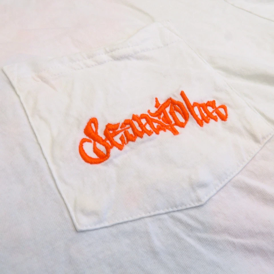 Camiseta De Colección Sean John Tiger Blanca Naranja 2XL Bolsillo Gráfico RARA Hechizo Foto 3 de 4