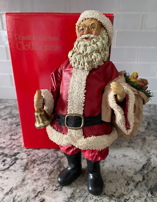Possible Dreams Clothtique Traditional Santa with Bell Figurine | eBay