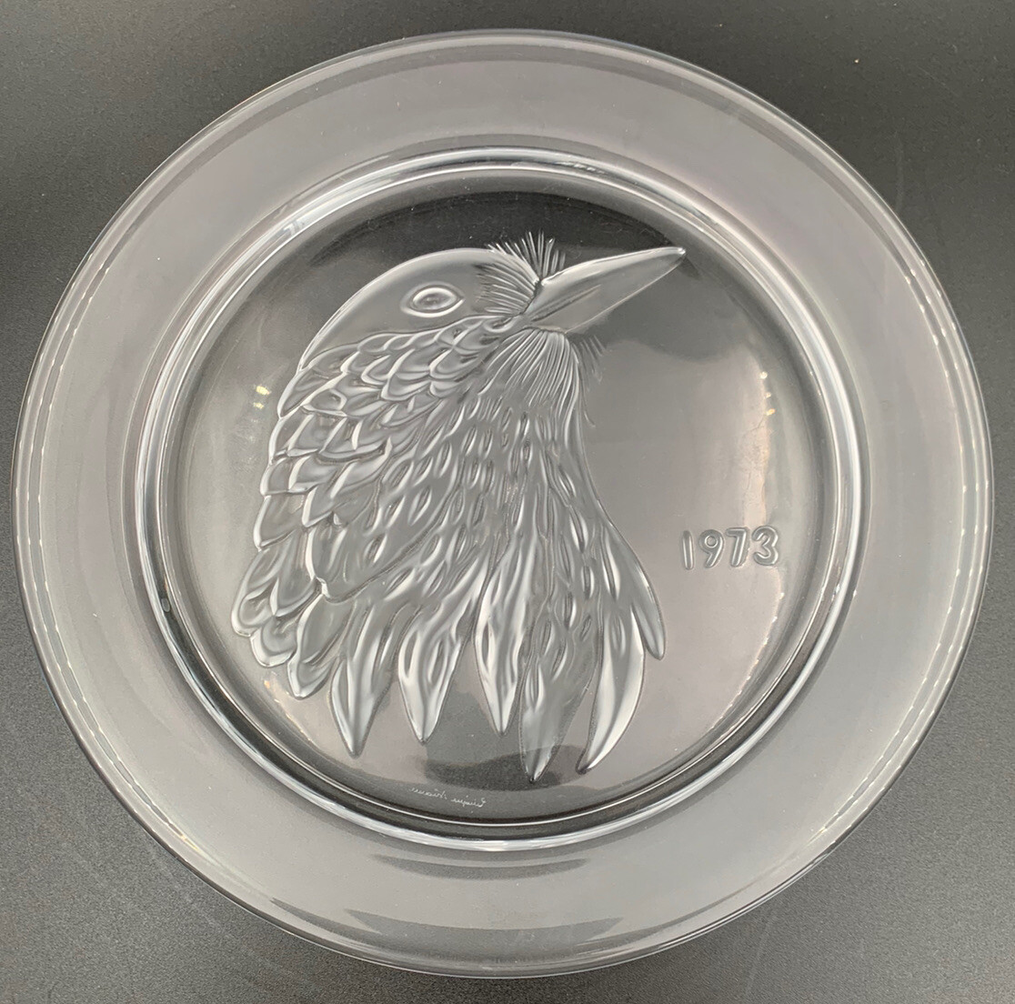 Vintage Lot of 10 LALIQUE France Annual Crystal Plates 1967