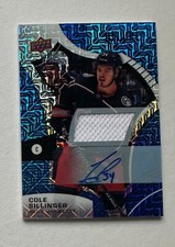 2021-22 Upper Deck Allure Jersey Auto Blue Line#116 Cole Sillinger /75 RC#X4013