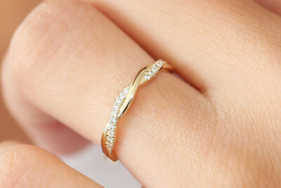Diamond Memory Gold Ring 35 Diamonds 0.21 Carat 585s 14K Gold Yellow Gold