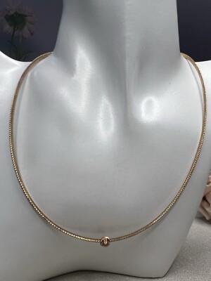 Echte Halskette 18 kt zweifarbig Rotgold weiches Mesh