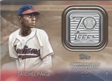 SATCHEL PAIGE 2021 TOPPS  COMMEMORATIVE 70TH ANNIVERSARY LOGO PATCH 1/1 HOF!!