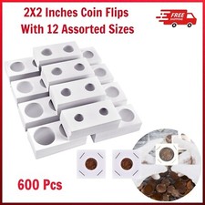 600 Pcs Coin Holders Cardboard Coins Flips Coin Collection Display Sleeves Penny
