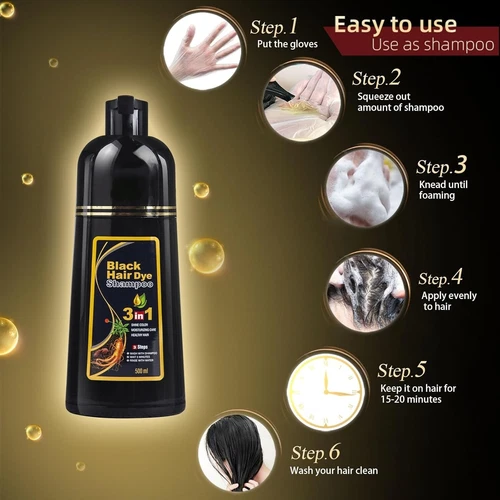 Meidu Black Hair Dye Shampoo 3 in 1, photo 4